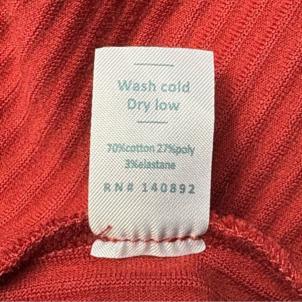 Marine Layer Leighton Mini Dress L Rust Orange-Red Lightweight Stretch Retro - Picture 8 of 9